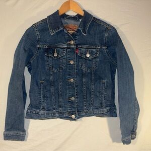 Levi Strauss Youth Size Large Denim Blue Jean Trucker Jacket